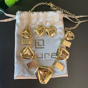 Laura Earrings and Necklace Geometric Costume Jewelry